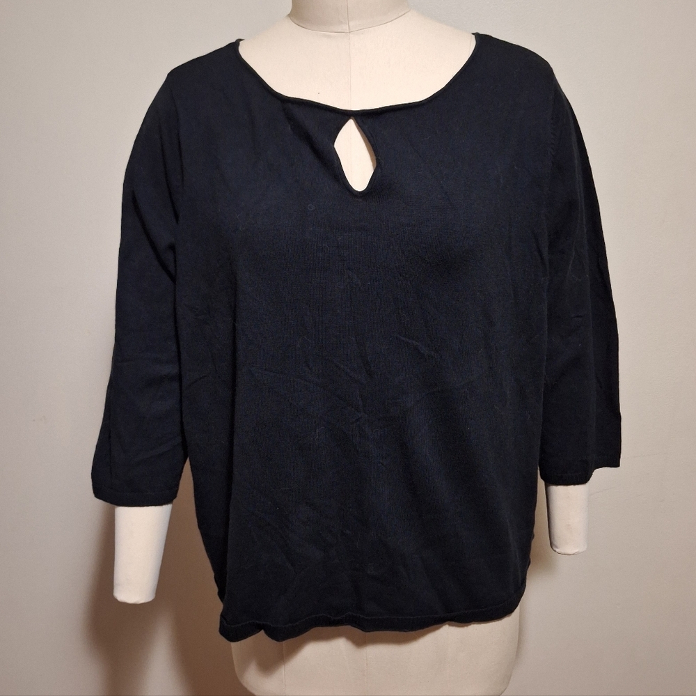 Lane Bryant Black Keyhole Blouse plus size 22/24
